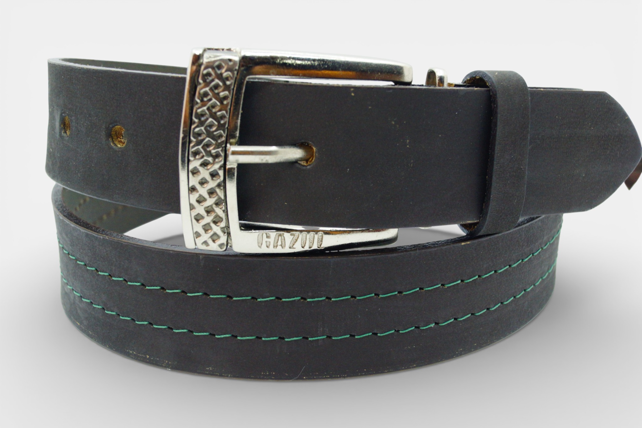 Cinturón Cuero Graso Green Contrast